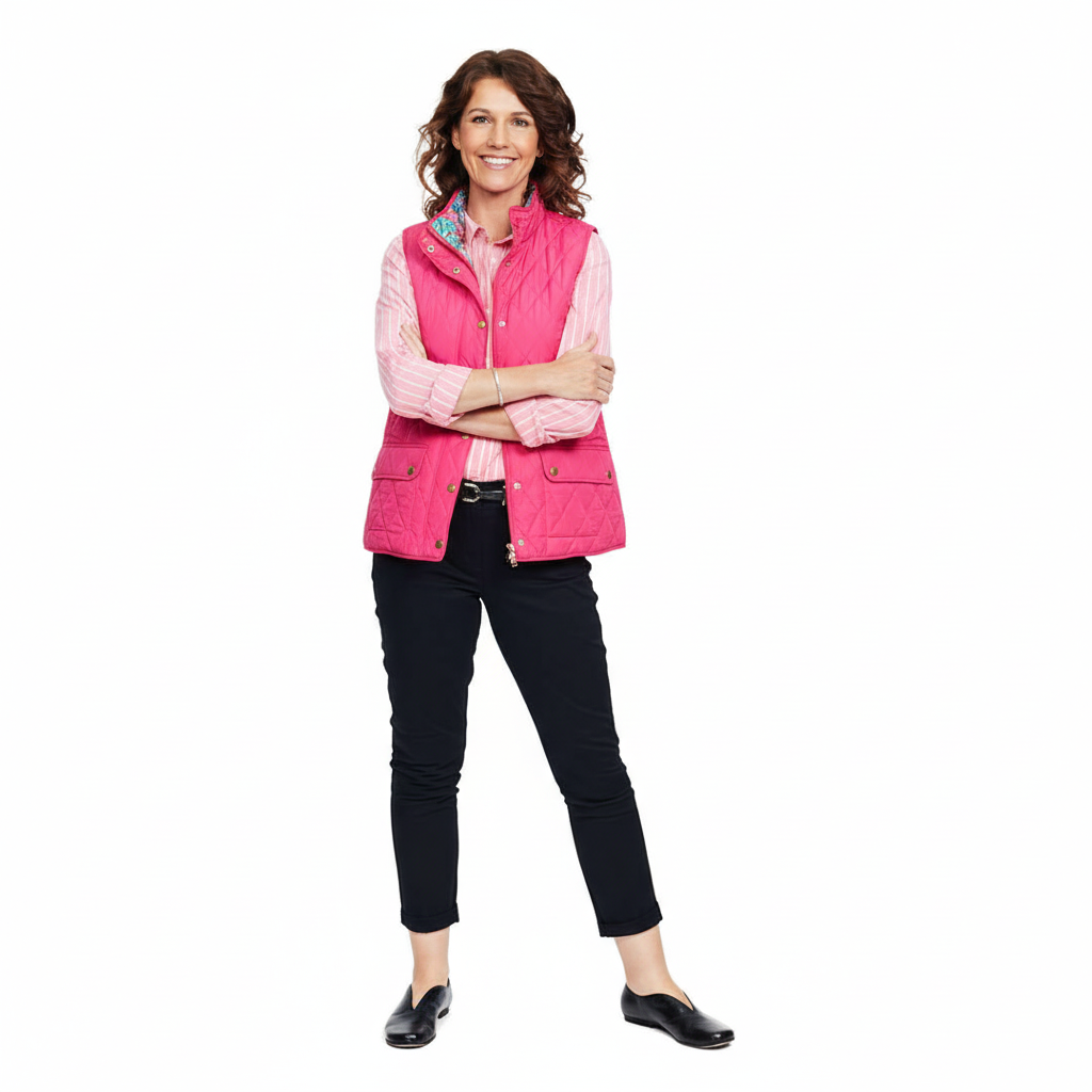 Vibrant Bubblegum Pink Quilted Vest
