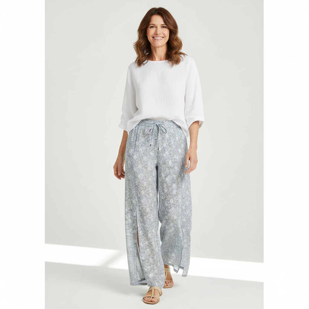 Zimmermann Blue Flower Split leg pants, size 1