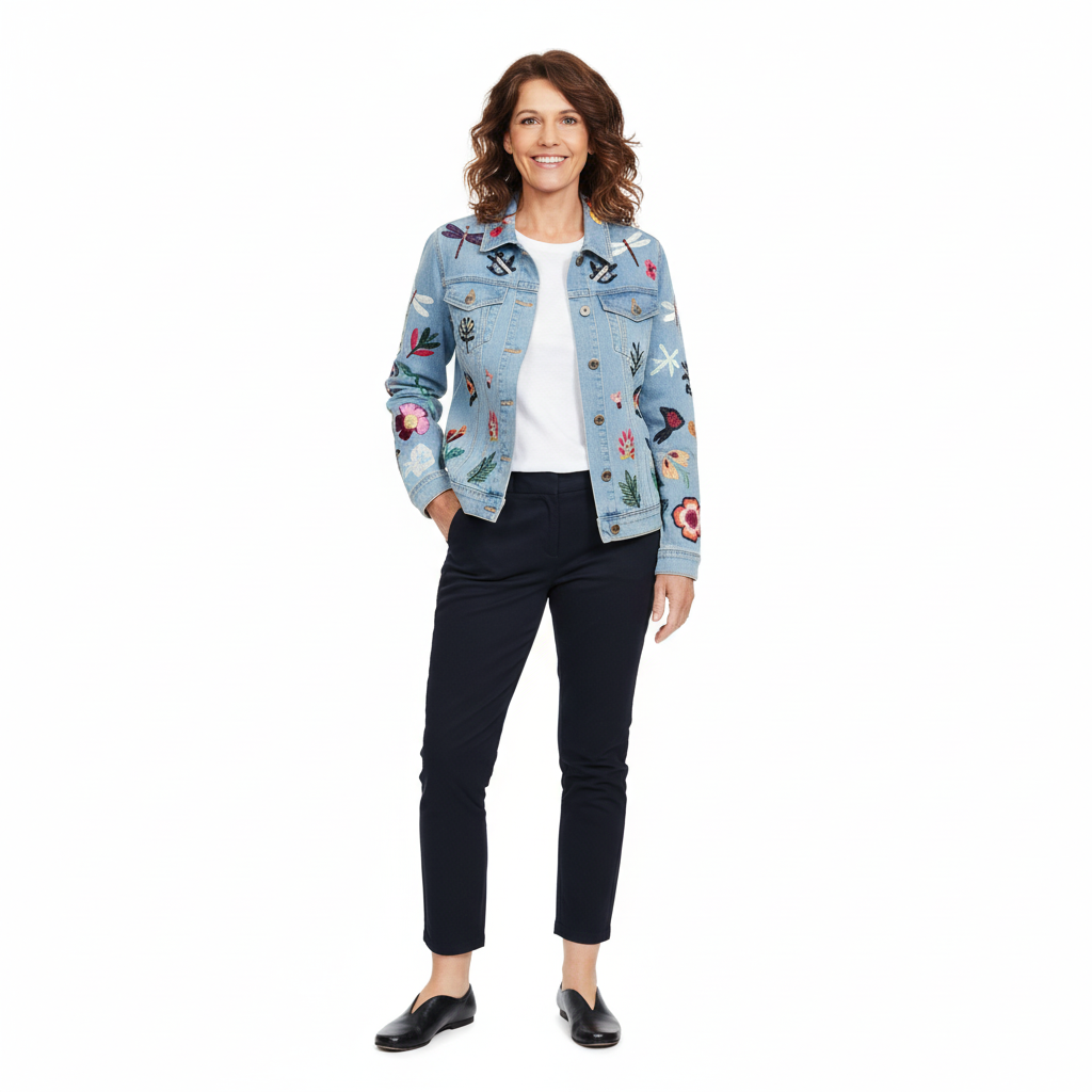 Anthropologie Embroidered Patch Jacket Sz S - NWOT